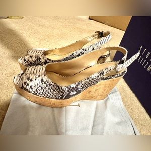 Stuart Weitzman Wedge Slingback animal print size 7